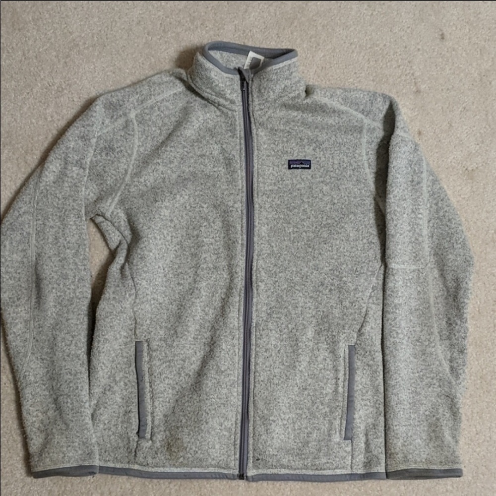 Patagonia better sweater light gray full zip
